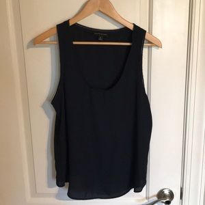 Navy blue sheer top